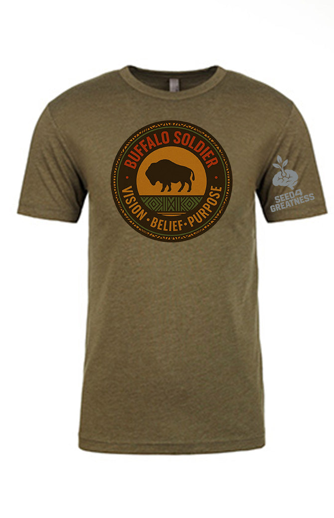 Olive Green (Unisex) Buffalo Roots Tee's